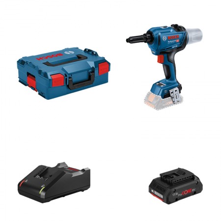 Riveteuse GRG 18V-16 C + 1 batterie Procore 18V 4 Ah + 1 chargeur GAL 18V-40 BOSCH