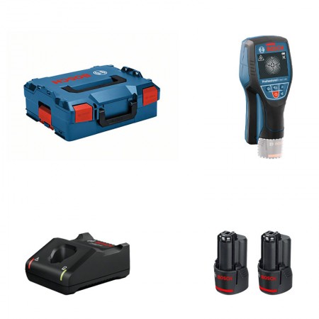 Détecteur mural D-tect 120 + 2 batteries 12V 3 Ah + 1 chargeur GAL 12V-40 BOSCH