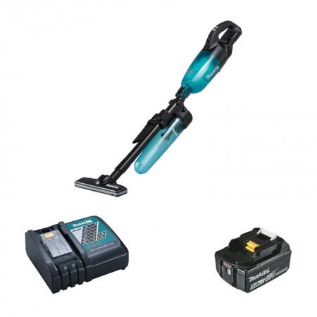 Aspirateur 18V DCL281FZCB + 1 batterie BL1850B 18V 5 Ah + 1 chargeur rapide DC18RC MAKITA