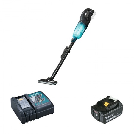 Aspirateur 18V DCL281FZB + 1 batterie BL1850B 18V 5 Ah + 1 chargeur rapide DC18RC MAKITA