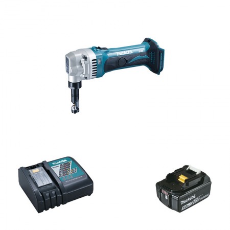 Grignoteuse 18V DJN161Z + 1 batterie BL1850B 18V 5 Ah + 1 chargeur rapide DC18RC MAKITA