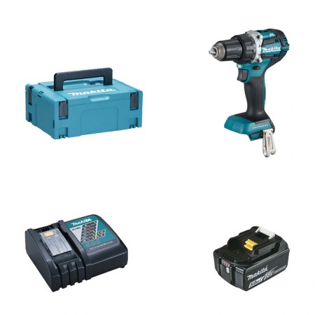 Perceuse-visseuse 18V DDF484ZJ + 1 batterie BL1850B 18V 5 Ah + 1 chargeur rapide DC18RC MAKITA