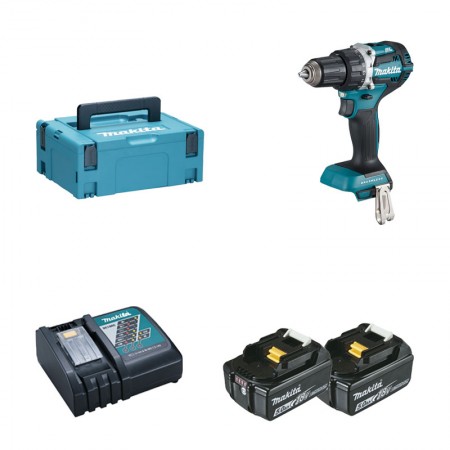 Perceuse-visseuse 18V DDF484ZJ + 2 batteries BL1850B 18V 5 Ah + 1 chargeur rapide DC18RC MAKITA