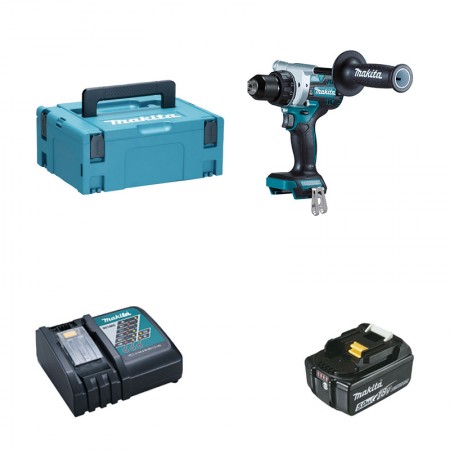 Perceuse-visseuse DDF486ZJ + 1 batterie BL1850B 18V 5 Ah + 1 chargeur rapide DC18RC MAKITA