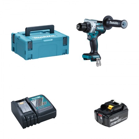 Perceuse-visseuse DDF486ZJ + 1 batterie BL1860B 18V 6 Ah + 1 chargeur rapide DC18RC MAKITA