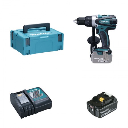 Perceuse-visseuse 18V DDF458ZJ + 1 batterie BL1850B 18V 5 Ah + 1 chargeur rapide DC18RC MAKITA