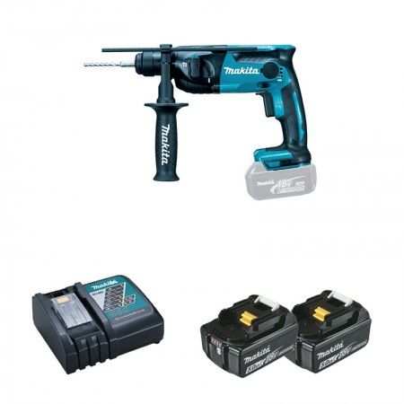 Perforateur DHR165Z + 2 batteries BL1850B 18V 5 Ah + 1 chargeur rapide DC18RC MAKITA
