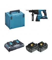 Perforateur burineur SDS-Plus 2x18V DHR264ZJ + 2 batteries BL1850B 18V 5 Ah + 1 chargeur rapide double DC18RD MAKITA