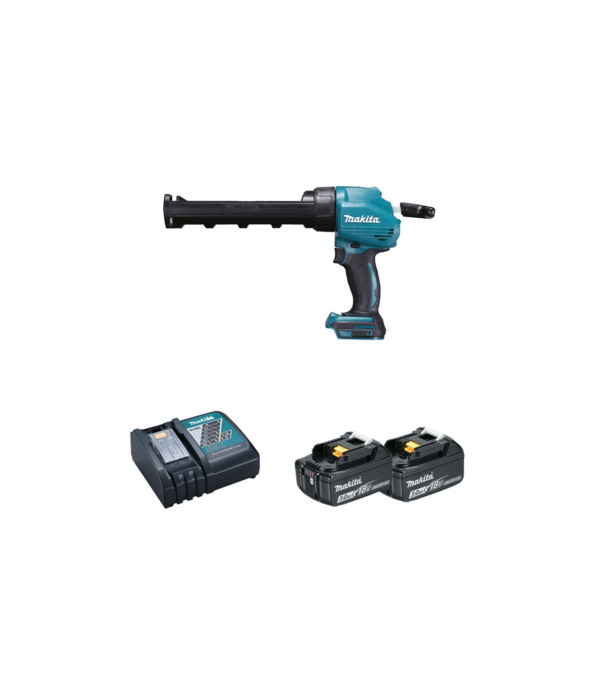 Pistolet à mastic 18V DCG180Z + 2 batteries BL1830B 18V 3 Ah + 1 chargeur rapide DC18RC MAKITA