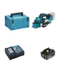 Rabot 18V DKP181ZJ + 1 batterie BL1850B 18V 5 Ah + 1 chargeur rapide DC18RC MAKITA