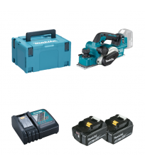 Rabot 18V DKP181ZJ + 2 batteries BL1850B 18V 5 Ah + 1 chargeur rapide DC18RC MAKITA