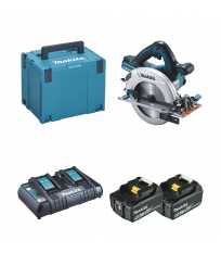 Scie circulaire 2x18V Ø190 mm DHS710ZJ + 2 batteries BL1850B 18V 5 Ah + 1 chargeur rapide double DC18RD MAKITA