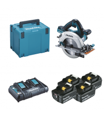 Scie circulaire 2x18V Ø190 mm DHS710ZJ + 4 batteries BL1850B 18V 5 Ah + 1 chargeur rapide double DC18RD MAKITA