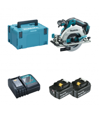 Scie circulaire 18V Ø165 mm DHS680ZJ + 2 batteries BL1850B 18V 5 Ah + 1 chargeur rapide DC18RC MAKITA