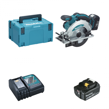 Scie circulaire 18V Ø165 mm DSS610ZJ + 1 batterie BL1850B 18V 5 Ah + 1 chargeur rapide DC18RC MAKITA