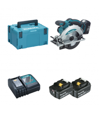 Scie circulaire 18V Ø165 mm DSS610ZJ + 2 batteries BL1850B 18V 5 Ah + 1 chargeur rapide DC18RC MAKITA