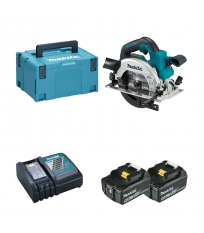 Scie circulaire 18V Ø165 mm DHS660ZJ + 2 batteries BL1850B 18V 5 Ah + 1 chargeur rapide DC18RC MAKITA