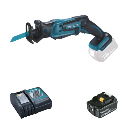 Scie Sabre 18V DJR183Z + 1 batterie BL1850B 18V 5 Ah + 1 chargeur rapide DC18RC MAKITA