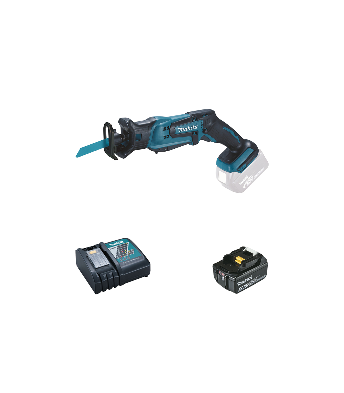 Chargeur rapide Makita DC18RC + batterie 18v BL1850B 5Ah Li-ion LXT