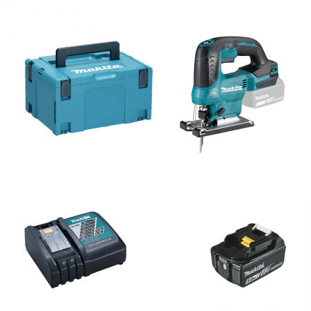 Scie sauteuse 18V DJV184ZJ + 1 batterie BL1850B 18V 5 Ah + 1 chargeur rapide DC18RC MAKITA