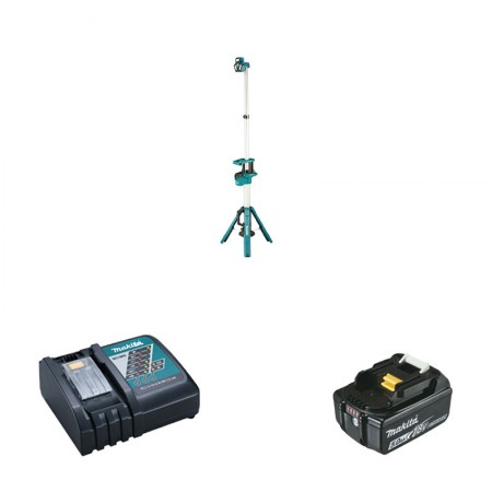 Projecteur de chantier LED DEADML814 + 1 batterie BL1850B 18V 5 Ah + 1 chargeur rapide DC18RC MAKITA