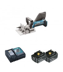 Lamelleuse 18V DPJ180Z + 2 batteries BL1850B 18V 5 Ah + 1 chargeur rapide DC18RC MAKITA