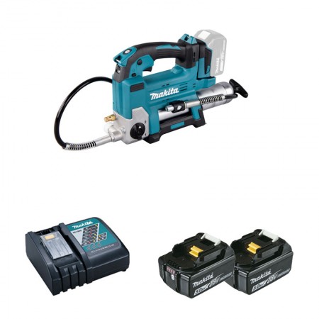 Pompe à graisse DGP180Z + 2 batteries BL1850B 18V 5 Ah + 1 chargeur rapide DC18RC MAKITA