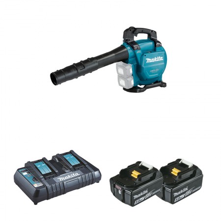 Aspirateur-Broyeur Souffleur 2x18V DUB363ZV + 2 batteries BL1850B 18V 5 Ah + 1 chargeur rapide double DC18RC MAKITA