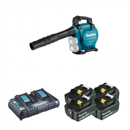Aspirateur-Broyeur Souffleur 2x18V DUB363ZV + 4 batteries BL1850B 18V 5 Ah + 1 chargeur rapide double DC18RC MAKITA