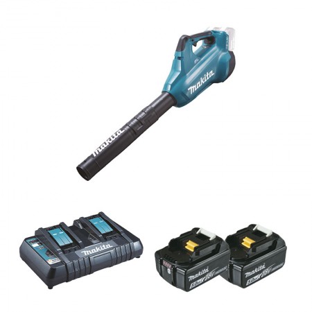 Souffleur 2x18V DUB362Z + 2 batteries BL1850B 18V 5 Ah + 1 chargeur rapide double DC18RD MAKITA