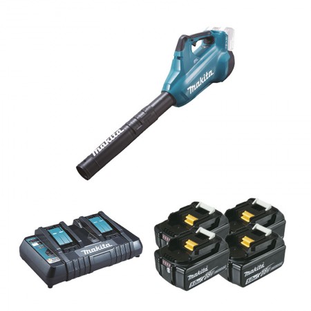 Souffleur 2x18V DUB362Z + 4 batteries BL1850B 18V 5 Ah + 1 chargeur rapide double DC18RD MAKITA