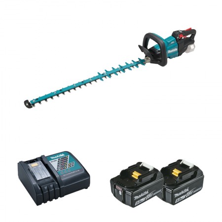 Taille-haie 18V 75cm DUH752Z + 2 batteries BL1850B 18V 5 Ah + 1 chargeur rapide DC18RC MAKITA
