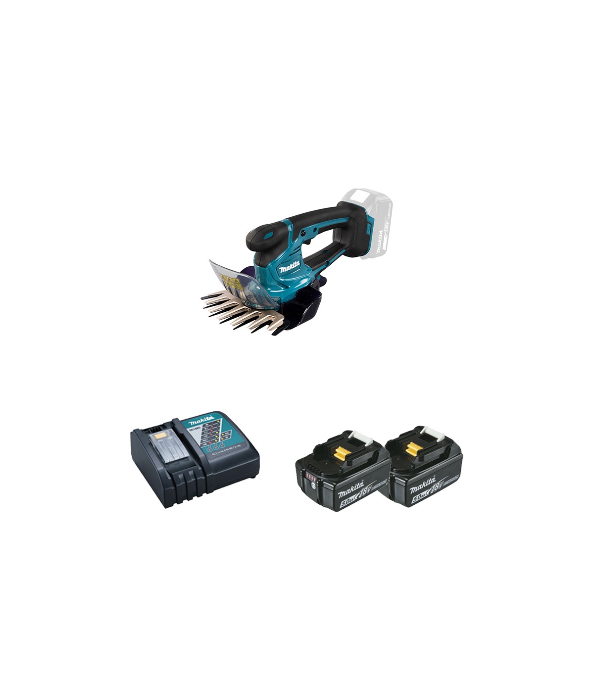 Taille-herbe 18V DUM604ZX + 2 batteries BL1850B 18V 5 Ah + 1 chargeur rapide DC18RC MAKITA