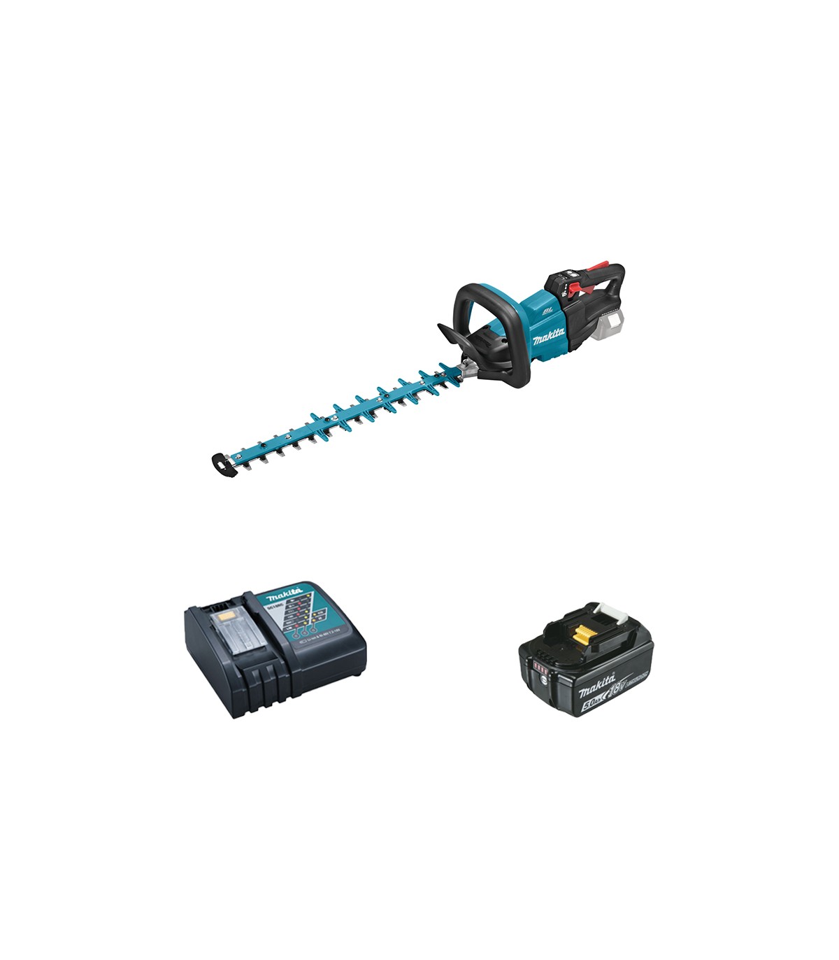 Taille-haie 18V 50cm DUH502Z + 1 batterie BL1850B 18V 5 Ah + 1 chargeur rapide DC18RC MAKITA