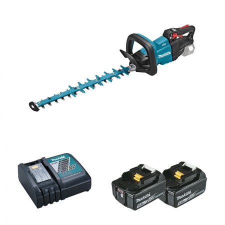 Taille-haie 18V 50cm DUH502Z + 2 batteries BL1850B 18V 5 Ah + 1 chargeur rapide DC18RC MAKITA