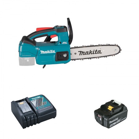 Tronçonneuse 18V DUC254Z + 1 batterie BL1850B 18V 5 Ah + 1 chargeur rapide DC18RC MAKITA