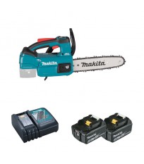 Tronçonneuse 18V DUC254Z + 2 batteries BL1850B 18V 5 Ah + 1 chargeur rapide DC18RC MAKITA