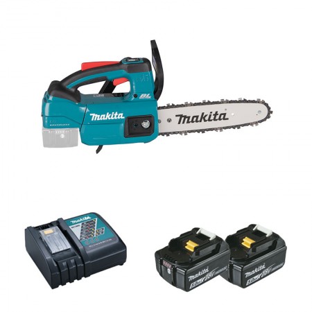 Tronçonneuse 18V DUC254Z + 2 batteries BL1850B 18V 5 Ah + 1 chargeur rapide DC18RC MAKITA