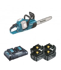 Tronçonneuse 2x18V 35cm DUC353Z + 4 batteries BL1850B 18V 5 Ah + 1 chargeur rapide double DC18RD MAKITA