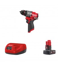Perceuse-visseuse 12V M12 FDD2 + 1 batterie 12V 4 Ah + chargeur C12C MILWAUKEE