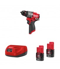 Perceuse-visseuse 12V M12 FDD2 + 2 batteries 12V 2 Ah + chargeur C12C MILWAUKEE