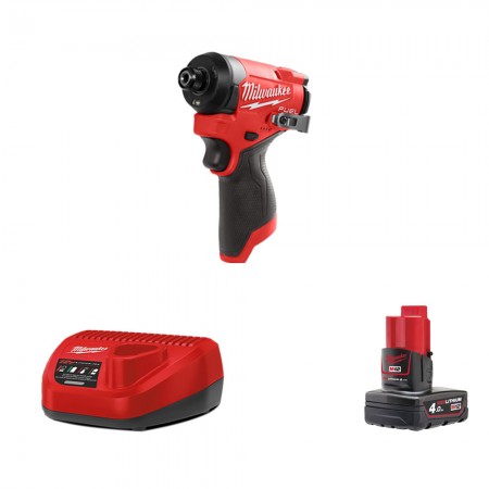 Visseuse à chocs 12V M12 FID2-0 + 1 batterie 12V 4 Ah + chargeur C12C MILWAUKEE