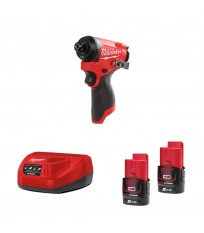Visseuse à chocs 12V M12 FID2-0 + 2 batteries 12V 2 Ah + chargeur C12C MILWAUKEE