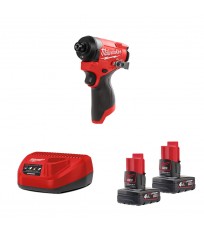 Visseuse à chocs 12V M12 FID2-0 + 2 batteries 12V 4 Ah + chargeur C12C MILWAUKEE