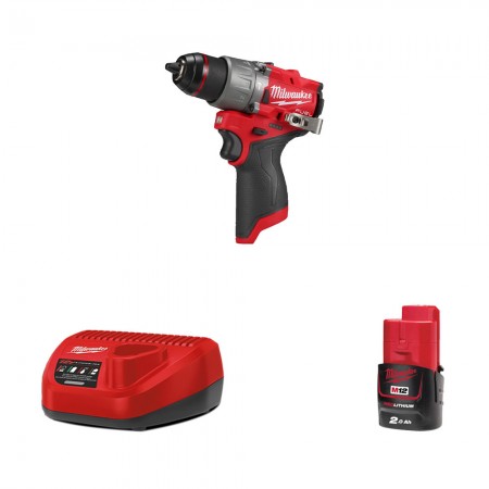 Perceuse visseuse à percussion 12V M12 FPD2 + 1 batterie 12V 2 Ah + chargeur C12C MILWAUKEE
