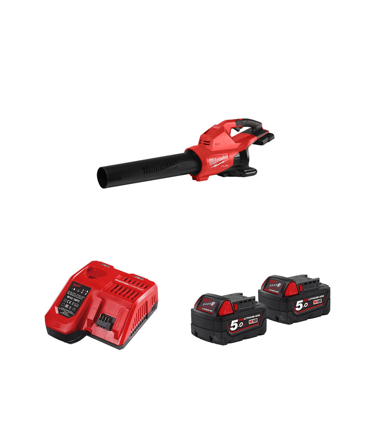 Souffleur 36V M18 F2BL + 2 batteries 18V 5 Ah + 1 chargeur M12-18FC MILWAUKEE