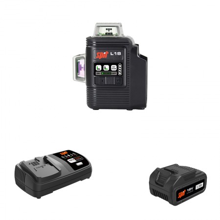 Laser vert  L18 18V + 1 batterie 18V 5 Ah + chargeur rapide SPIT