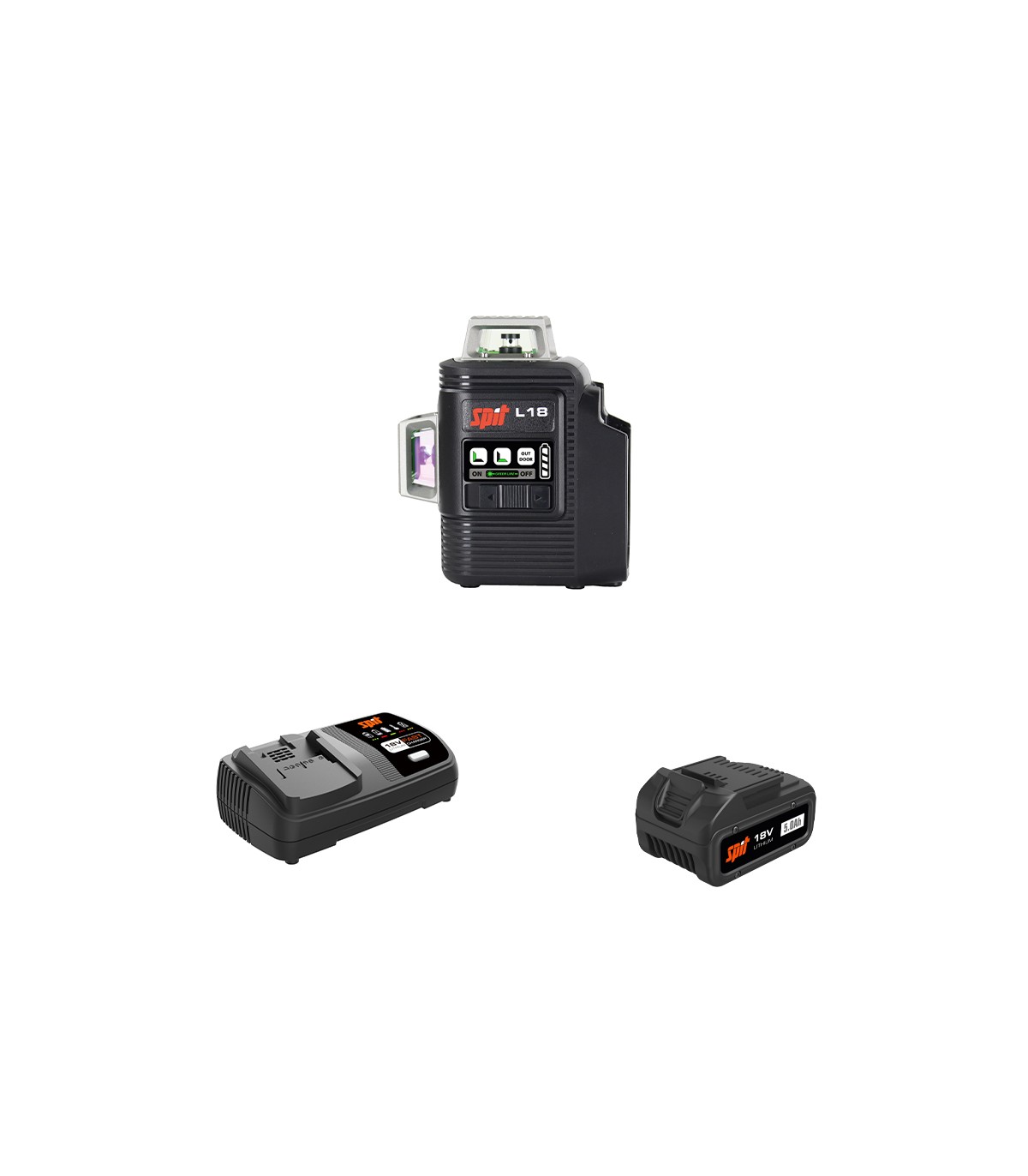 Laser vert  L18 18V + 1 batterie 18V 5 Ah + chargeur rapide SPIT
