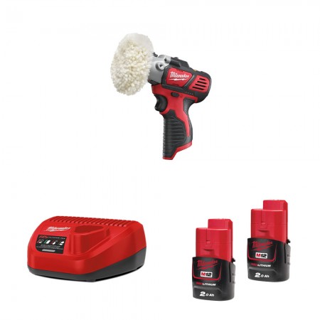 Ponceuse polisseuse 12V M12 BPS-0 + 2 Batteries 12V 2 Ah + 1 Chargeur C12C MILWAUKEE