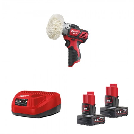 Ponceuse polisseuse 12V M12 BPS-0 + 2 Batteries 12V 4 Ah + 1 Chargeur C12C MILWAUKEE